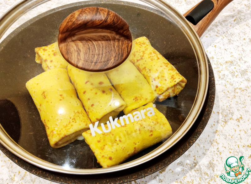 Тыквенные блинчики фаршированные капустой и грибами