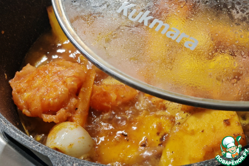 Тыквенный суп с морковными клёцками