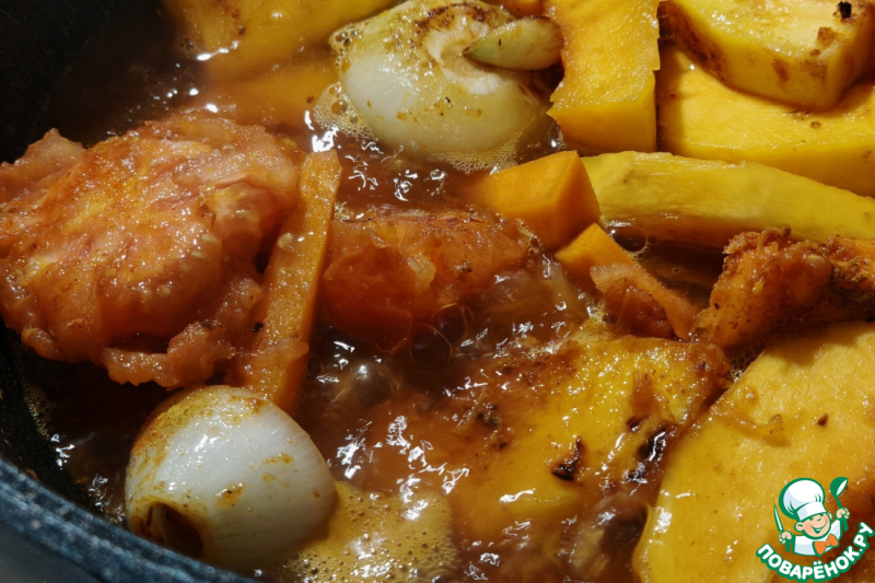 Тыквенный суп с морковными клёцками