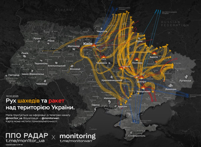 Удар по энергетике: Россия запустила 465 дронов и 32 ракеты