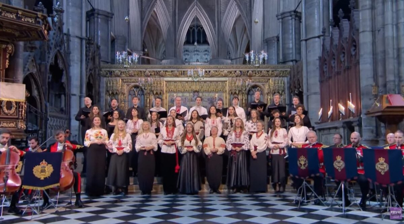 Украинский хор спел &laquo;Щедрик&raquo; в рождественском обращении короля Чарльза III | ВИДЕО