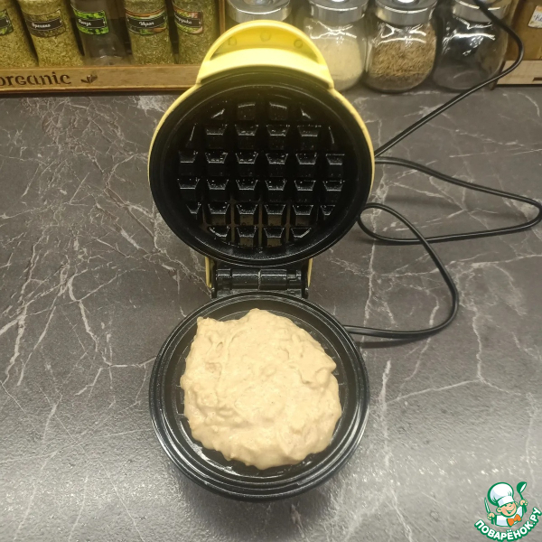 Вафли на цельнозерновой муке с яблоком