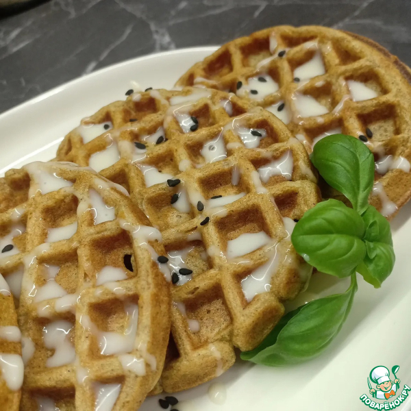 Вафли на цельнозерновой муке с яблоком