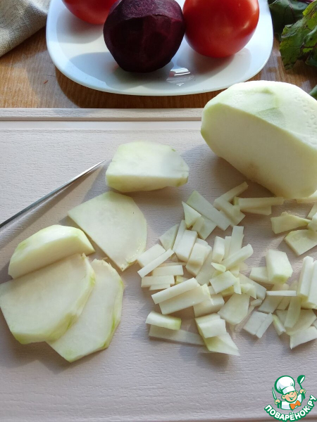 Заготовка для борща с капустой кольраби
