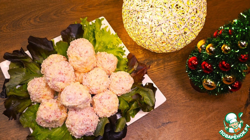 Закуска Рафаэлло с крабовыми палочками