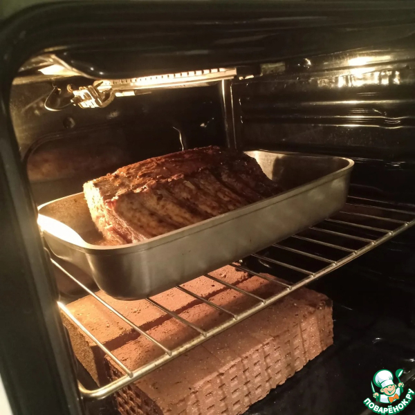 Запеченые свиные ребрышки в соево-винной глазури