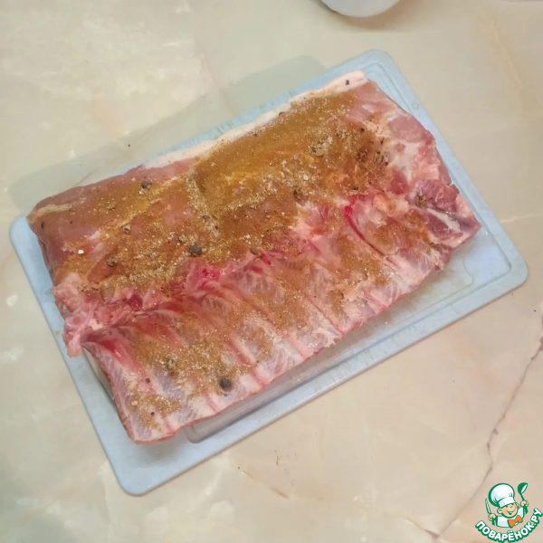 Запеченые свиные ребрышки в соево-винной глазури