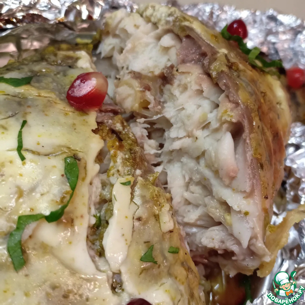 Запеченый белый амур под сметанной корочкой