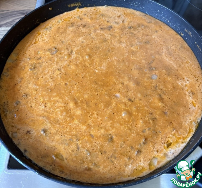 Запеканка с макаронами, фаршем и фетой