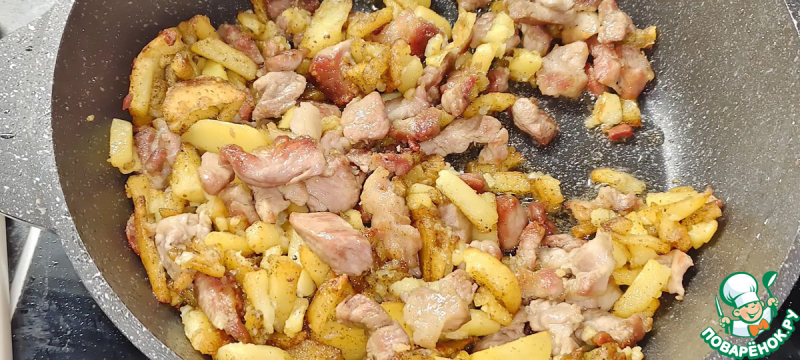 Жаренная картошка с мясом