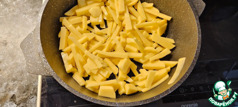 Жаренная картошка с мясом