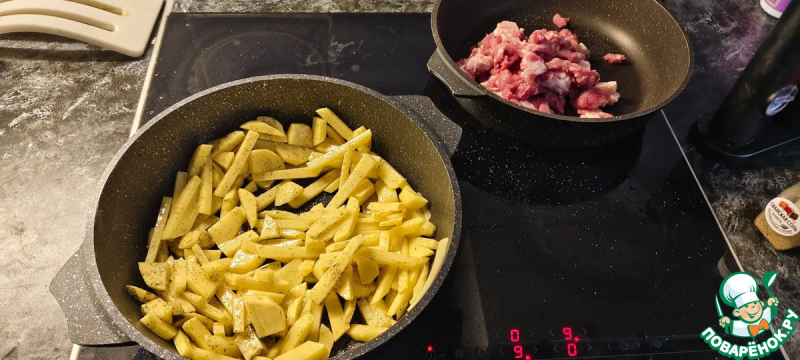 Жаренная картошка с мясом