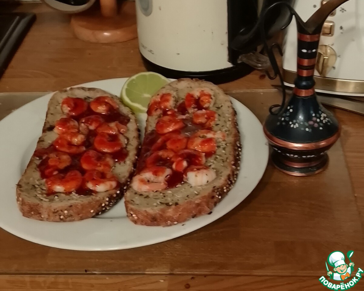 Жареный хлеб с креветками по-корейски