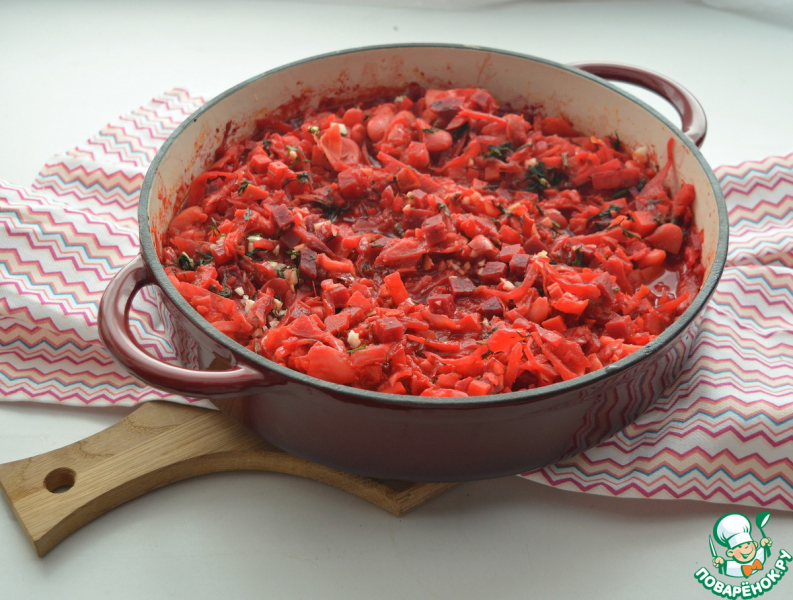 Зимнее овощное рагу со свеклой